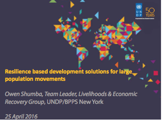 Resilience based development solutions for large population movements