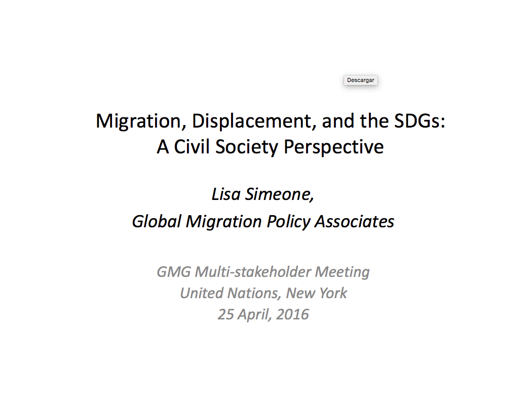 Migration, displacement and the SDGs: A civil society perspective